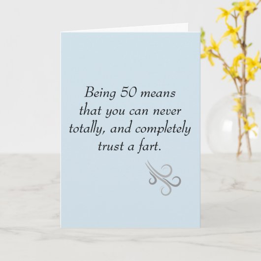 年齢カスタマイズ誕生日がユーモアを信じる カード (黄色い花)