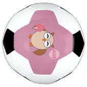 年齢カスタム誕生日フクロウサッカーボール サッカーボール (回転)