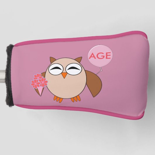 年齢カスタム誕生日フクロールゴルフパターカバー ゴルフヘッドカバー (正面)