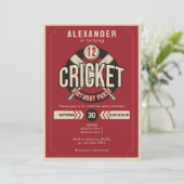 年齢クリケットボールゲームマッチ誕生日パーティー 招待状 (スタンド正面)