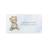 年齢テディベア男の子の誕生日アドレス ラベル (正面)