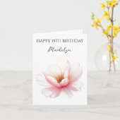 年齢パーソナライズされた名さくらんぼ花誕生日 カード (黄色い花)