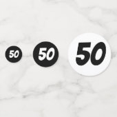 年齢パーソナライズされた – 白黒誕生日 コンフェッティ (正面)