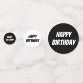 年齢パーソナライズされた – 白黒誕生日 コンフェッティ (裏面)