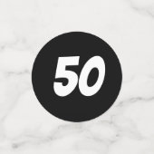 年齢パーソナライズされた – 白黒誕生日 コンフェッティ (スモール正面)