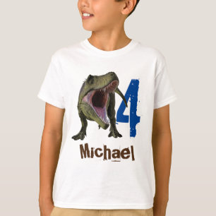年齢パーソナライズされたTレックスティラノサウルスと名付ける Tシャツ
