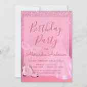 年齢ピンクの仮装の誕生日パーティー 招待状 (正面)