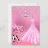 年齢ピンクの仮装の誕生日パーティー 招待状 (裏面)