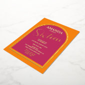 年齢モダン誕生日招待状 箔招待状 (回転した状態)