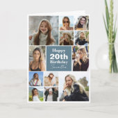 年齢モダン12コラージュ |フォトカスタム誕生日 カード (正面)