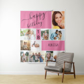 年齢不問の10枚の写真コラージュ - あなただけのピンク タペストリー (インサイチュ)