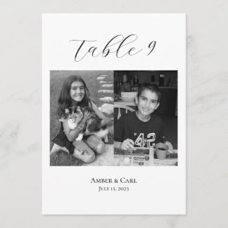 年齢別幼少期の写真 ウェディングテーブルカードの番号 プログラム