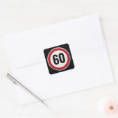 年齢制限サイン - 何歳でもOK 60歳の誕生日 スクエアシール (封筒)