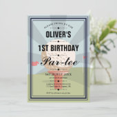年齢問わずゴルフパーティーの誕生日パーティー 招待状 (スタンド正面)