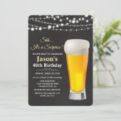年齢問わず - ビールストリングライト バースデー招待状 招待状 (スタンド正面)