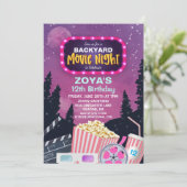 年齢問わず - 映画鑑賞の夜 誕生日パーティーの招待状 招待状 (スタンド正面)