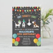 年齢問わず - 犬 子犬 誕生日 チョーク 招待状 (スタンド正面)