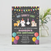 年齢問わず - 犬 子犬 誕生日 チョーク 招待状 (スタンド正面)
