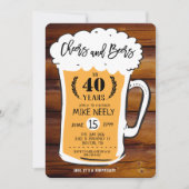 年齢問わず - Cheers and Beers バースデー招待状 招待状 (正面)