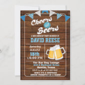 年齢問わず - Cheers and Beers バースデー招待状 招待状 (正面)
