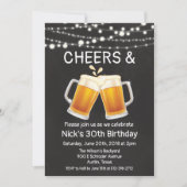 年齢問わず - Cheers & Beers バースデー招待状 招待状 (正面)