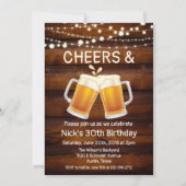 年齢問わず - Cheers & Beers バースデー招待状 招待状 (正面)