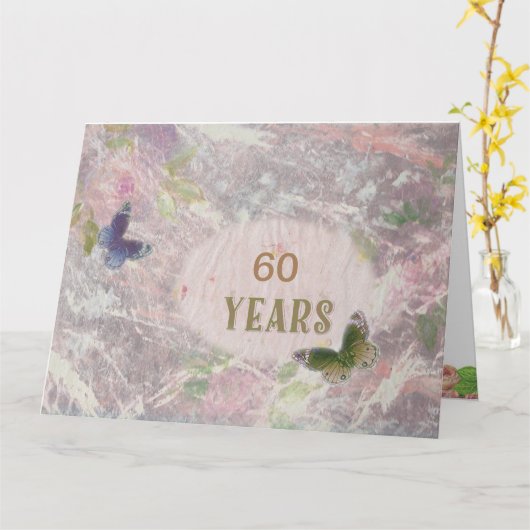 年齢固有の誕生日フェミニン花模様 カード (黄色い花)