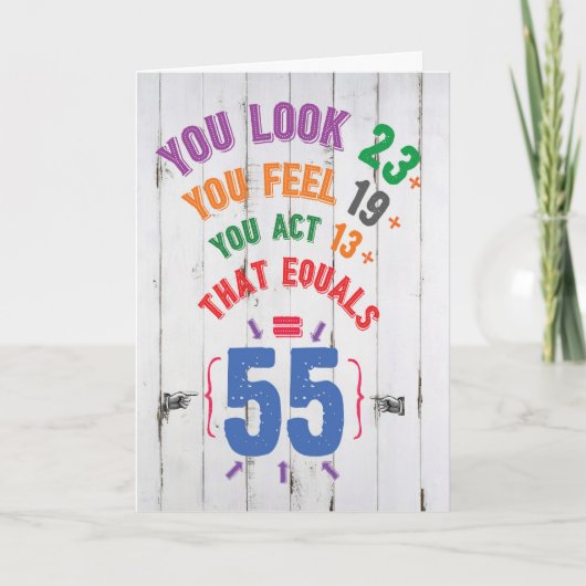 年齢式マイルストーン55 -誕生日 カード (正面)