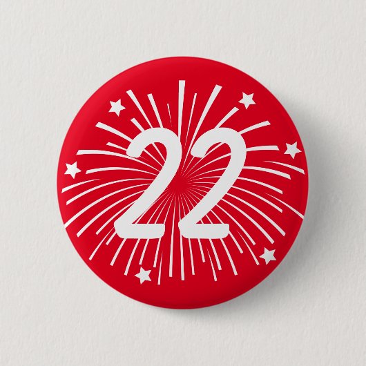 年齢数を用いる誕生会のお祝いボタン 缶バッジ (正面)