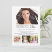 年齢昇格の写真のモダン卒業 招待状 (スタンド正面)