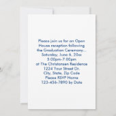 年齢昇格フォトブルーモダン卒業式 招待状 (裏面)