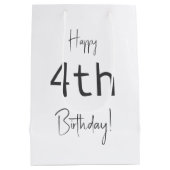 年齢男女兼用のミニマルハッピーバースデー ミディアムペーパーバッグ (裏面)