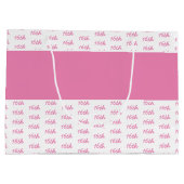 年齢番号のパターン – ピンクと白 ラージペーパーバッグ (裏面)