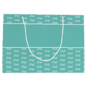 年齢番号パターン – ティール（緑がかった色）と白 ラージペーパーバッグ (裏面)