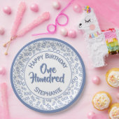 年齢100分散型番号パターン青/白 ペーパープレート (パーティー)
