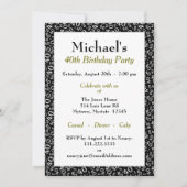 年齢40 ランダムナンバー パターン モノクロ 40周年 招待状 (正面)