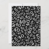 年齢40 ランダムナンバー パターン モノクロ 40周年 招待状 (裏面)