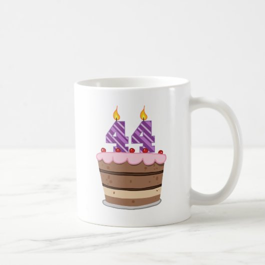 年齢44オンお誕生日ケーキ コーヒーマグカップ (右)