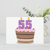 年齢55オンお誕生日ケーキ カード (スタンド正面)