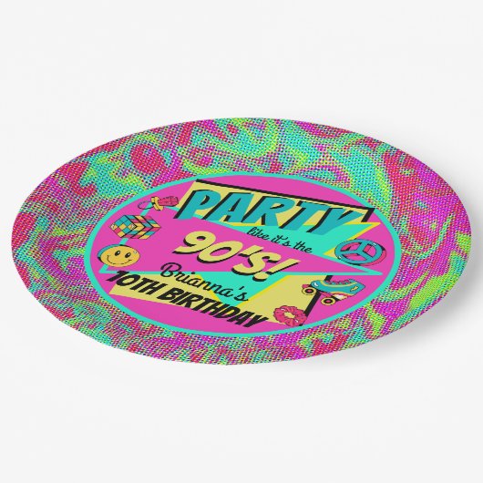 年齢90代のパーティーパーソナライズされたプレート ペーパープレート (アングル)