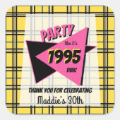 年齢90代の誕生日パパーソナライズされたーティー スクエアシール (正面)