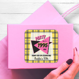 年齢90代の誕生日パパーソナライズされたーティー スクエアシール