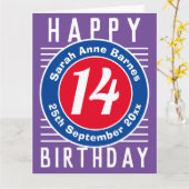 年齢、名前、日付の付いた子どもの誕生日カード カード (黄色い花)