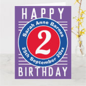 年齢、名前、日付の付いた子どもの誕生日カード カード (黄色い花)