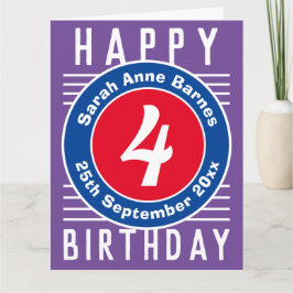 年齢、名前、日付の付いた子どもの誕生日カード カード