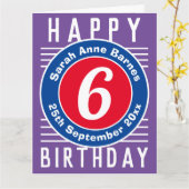 年齢、名前、日付の付いた子どもの誕生日カード カード (黄色い花)