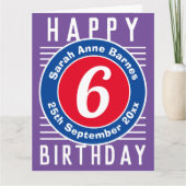 年齢、名前、日付の付いた子どもの誕生日カード カード (正面)