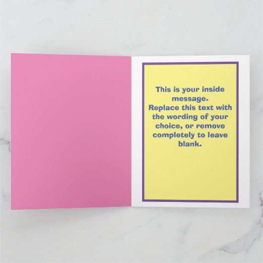 年齢、名前、日付の付いた子どもの誕生日カード カード (内部)