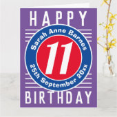 年齢、名前、日付の付いた子どもの誕生日カード カード (黄色い花)