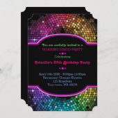 -年齢、誕生日の招待のパーティー、Gatsbyのディスコ 招待状 (正面/裏面)